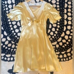Reformation Avin Silk Dress In Blonde, brand new, never worn, never washed.